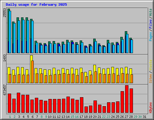 Daily usage for February 2025