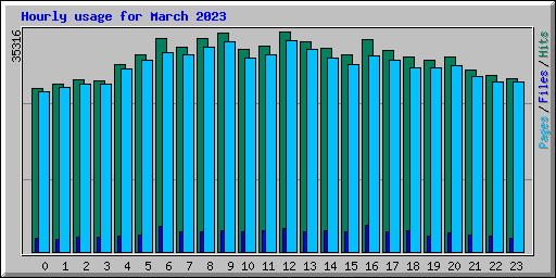 Hourly usage for March 2023