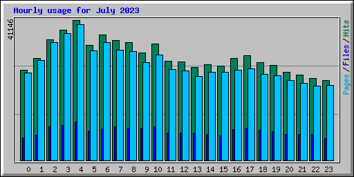 Hourly usage for July 2023