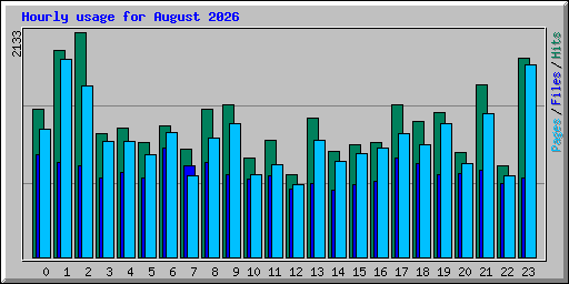 Hourly usage for August 2026